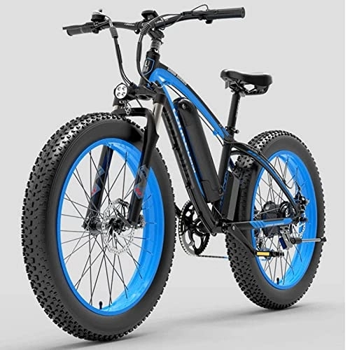 Electric Mountain Bike : LANKELEISI XF4000 26 Inch Pedal Assist Electric Mountain Bike 4.0 Fat Tire Snow Bike Strong Power 48V Lithium Battery Beach Bike Lockable Suspension Fork