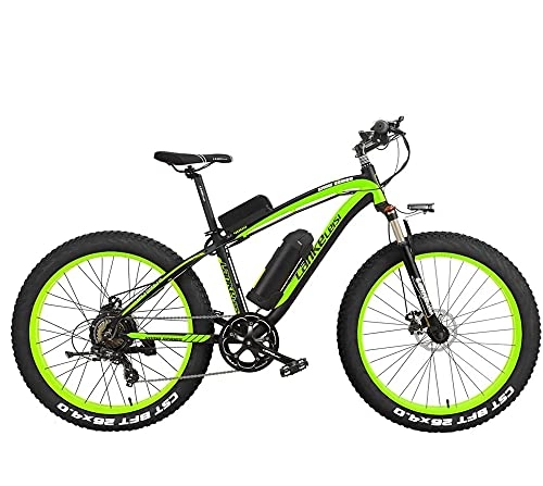 Electric Mountain Bike : LANKELEISI XF4000 Electric bicycle, adult electric bicycle with 1000W brushless motor, 26”Fat tire electric bicycle, 48V 16AH Removable lithium battery with anti-theft device(Green, Spare Battery)