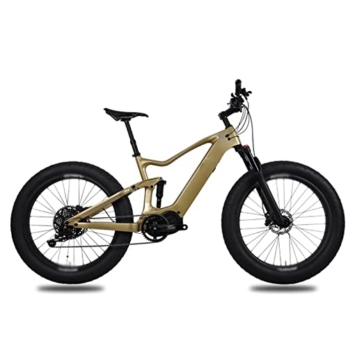 Electric Mountain Bike : LDGS ebike Adults Fat Tire Electric Bike 1000W 48V Electric Bicycle Motor Ultralight Complete Suspension Electric Bike (Color : Carbon UD glossy)