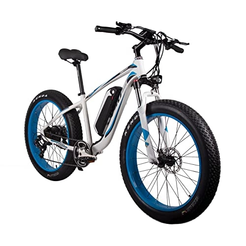 Electric Mountain Bike : LDGS ebike Electric Bike Adults 1000W Motor 48V 17Ah Lithium-Ion Battery Removable 26'' 4.0 Fat Tire Ebike 28MPH Snow Beach Mountain E-Bike Shimano 7-Speed (Color : Blue)