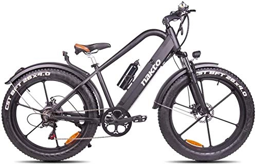 Electric Mountain Bike : LEFJDNGB Electric Mountain Bike 26-inch Hybrid Bicycle 18650 Lithium Battery 48V 6-speed Hydraulic Shock Absorber Front And Rear Disc Brakes Durability Up 70km
