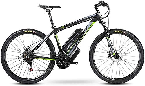 Electric Mountain Bike : LEFJDNGB Fat Bike Electric Mountain Bike 26-inch Hybrid Bicycle 24 Speed 5 Speed Power System Mechanical Disc Brakes Lock Front Fork Shock Absorption Up To 35KM / H (Color : Green)