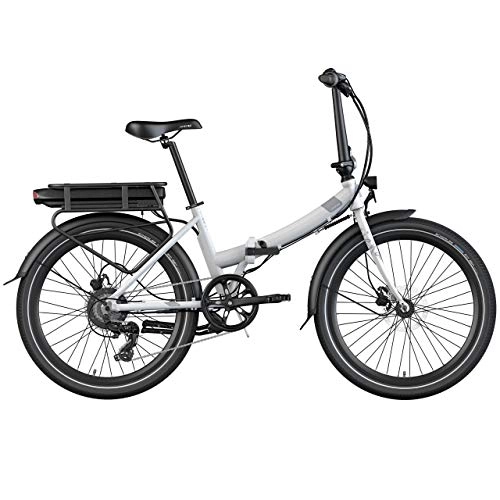 Electric Mountain Bike : Legend eBikes Unisex's Siena Folding Electric Bike for Adult, Artic White, 36V 14Ah 504Wh Battery