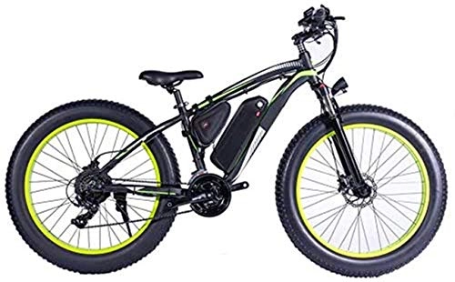Electric Mountain Bike : Leifeng Tower High-speed 1000W Electric Bicycle, 26" Mountain Bike, Fat Tire Ebike, 48V 13AH Lithium Ion Battery Suspension Fork MTB (Color : Black)