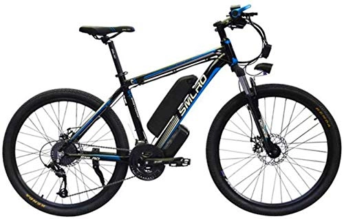Electric Mountain Bike : Leifeng Tower High-speed 26" Electric Mountain Bike for Adults - 1000W Ebike with 48V 15AH Lithium Battery Professional Offroad Bicycle 27 Speed Gear Outdoor Cycling / Commute Bike (Color : Blue)