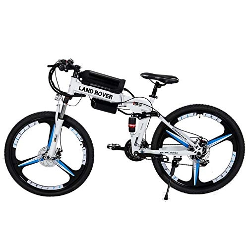 Electric Mountain Bike : Link Co Electric Mountain Bike 26 Inch Folding E-Bike 36V 12A Premium Full Suspension And Shimano 21 Speed