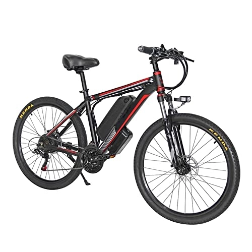 Electric Mountain Bike : Liu 26" Electric Mountain Bike, 1000W MTB E-bike for Men Battery Electric City Bike Snow Hybrid Bicycle (Color : Red, Number of speeds : 21)