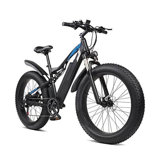 Electric Mountain Bike : LIUD Electric Bicycles For Men 1000W 26 Inch Fat Tire Adult Snow Electric Bike 48V Motor 17ah MTB Mountain Aluminum Alloy Electric Bicycle (Color : Black)