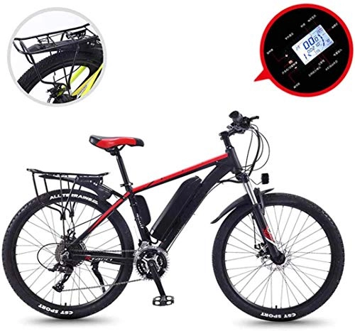 Electric Mountain Bike : LJ 26" 36V 350W Electric Mountain Bike with 8-13Ah Removable Lithium-Ion Battery and Led Display, for Outdoor Cycling Travel and Commute, Yellow 13Ah, Red 8AH