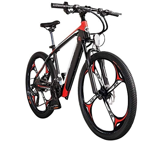 Electric Mountain Bike : LJ Electric Bike Electric Mountain Bike, 400W Brushless Motor Max Speed 35Km / H 10Ah / 48V Li-Ion Battery with Led Headlights and 3 Modes Travel Work Out and Commuting