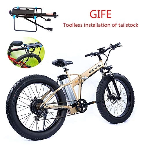 Electric Mountain Bike : LMJ-XC Electric Mountain Bike, 26 Inch Folding E-bike, Premium Full Suspension and 21 Speed Gear 36V waterproof Removable Lithium Battery