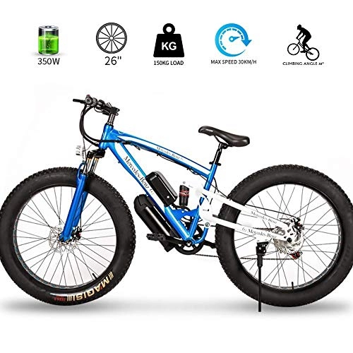 Electric Mountain Bike : LOO LA 26 * 4.0 Inch Electric Bicycle 7-speed gear Mountain Bike 350w 36v 15ah Removable Lithium Battery High carbon steel frame & shock-absorbing fork