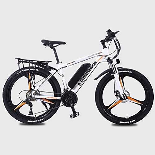 Electric Mountain Bike : LOO LA Electric Bikes for Adult, Mens Mountain Bike, 26" 36V 350W Removable Lithium-Ion Battery Bicycle Ebike Max Speed 30~35km, White