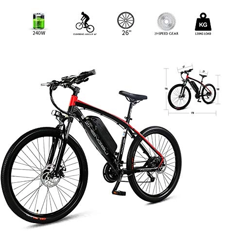 Electric Mountain Bike : LOO LA Sports Mountain Bike 26 inch Aviation aluminum alloy frame 240w 48v 10ah Lithium Battery Bicycle Ebike, Pedal Assist Shock Absorber Variable 27 Speed Bike