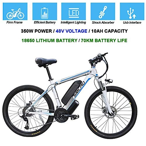 Electric Mountain Bike : LP-LLL Electric Bikes - Electric Bikes for Adults, 360W Aluminum Alloy Ebike Removable Bikes 48V / 10Ah Rechargeable Lithium-ION MTB / Ebike Commute
