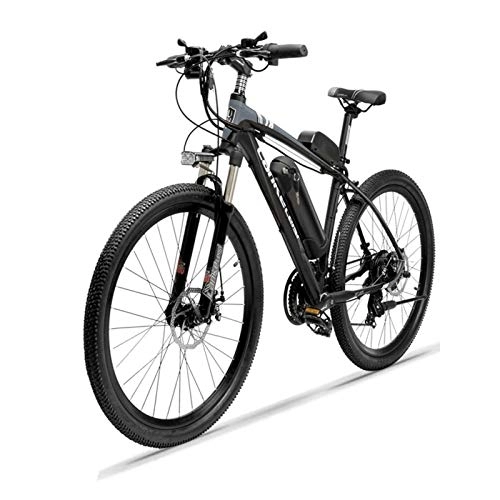 Electric Mountain Bike : LRXG Electric Mountain Bike E Bicycle For Adult 26'' Hybrid Bikes Electric Bike 250W High-speed Motor 36V 10.4AH Aluminum Alloy Frame Double Disc Brake, Removable Lithium Battery(Color:black)