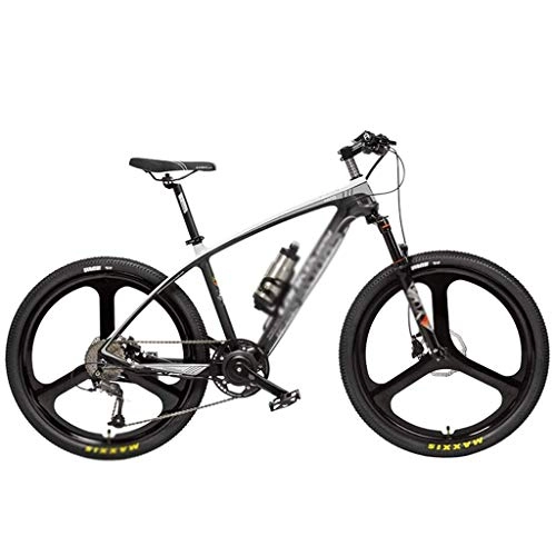 Electric Mountain Bike : LUO 26 inch Electric Bicycle 240W 36V Removable Battery Carbon Fiber Frame Hydraulic Disc Brake Torque Sensor Pedal Assist Mountain Bike, Black White