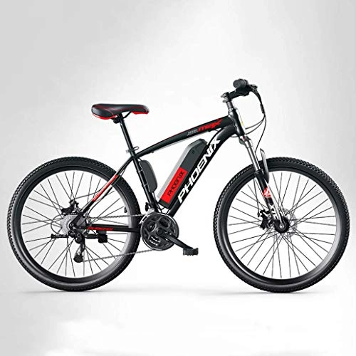 Electric Mountain Bike : LUO Beach Snow Bicycle, Adult Mountain Bike, 250W Bikes, 27 Speed Off-Road Bicycle, 36V Lithium Battery, 26 inch Wheels, B, 10Ah, B, 10Ah