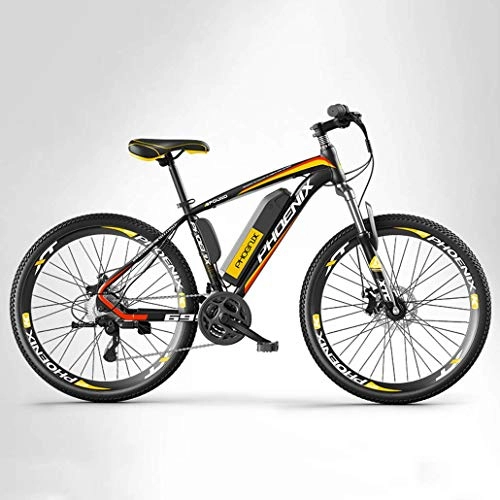 Electric Mountain Bike : LUO Beach Snow Bicycle, Adult Mountain Bike, 27 Speed Off-Road Bicycle, 250W Bikes, 36V Lithium Battery, 26 inch Wheels, A, 10Ah, a, 10Ah