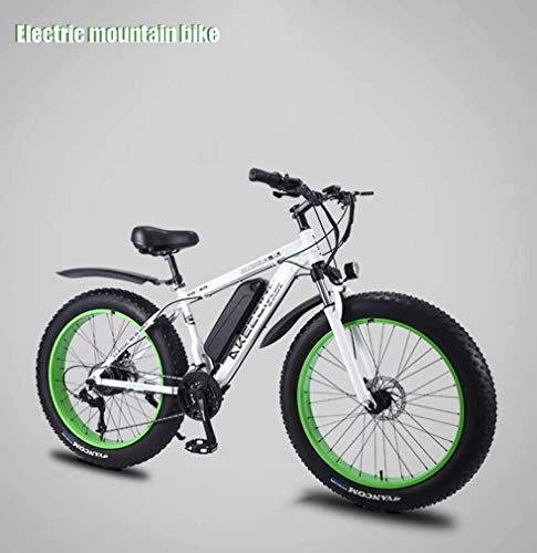 Electric Mountain Bike : LUO Beach Snow Bicycle, Adult Mountain Bike, 350W Beach Snow Bikes, 36V 8Ah Lithium Battery, Aluminum Alloy Off-Road Bicycle, 26 inch Wheels, A, 27 Speed, B, 21 Speed
