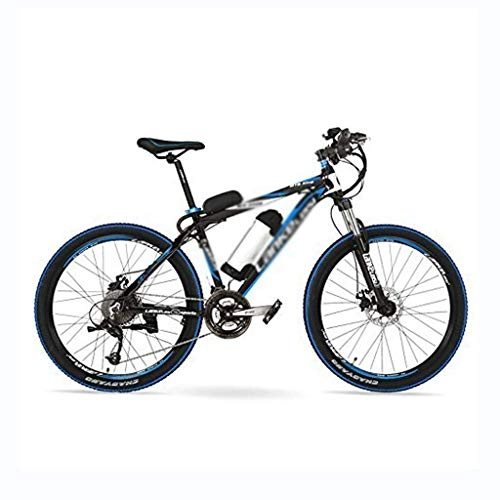 Electric Mountain Bike : LUO Electric Bike, 500W 48V 10Ah Electric Assisted Bicycle, 26" Big Power Mountain Bike, 27 Speeds, 30~40Km / H, Suspension Fork, Disc Brake, Black Blue