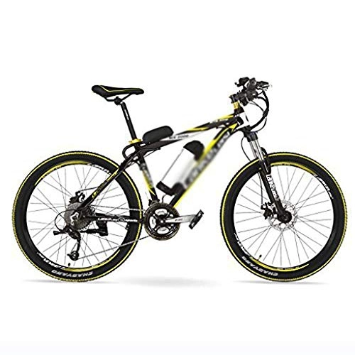 Electric Mountain Bike : LUO Electric Bike, 500W 48V 10Ah Electric Assisted Bicycle, 26" Big Power Mountain Bike, 27 Speeds, 30~40Km / H, Suspension Fork, Disc Brake, Black Yellow