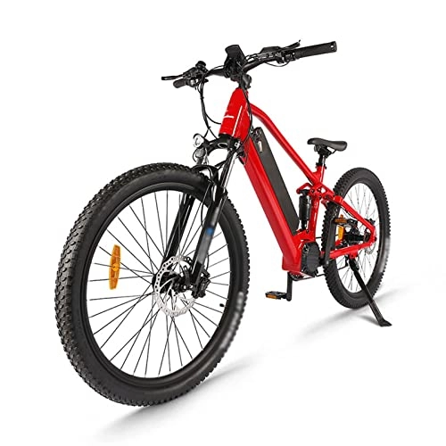 Electric Mountain Bike : LWL Electric Bikes for Adults Adults Electric Bike 750W 48V 26'' Tire Electric Bicycle, Electric Mountain Bike with Removable 17.5ah Battery, Professional 21 Speed Gears (Color : Red With Alarm)
