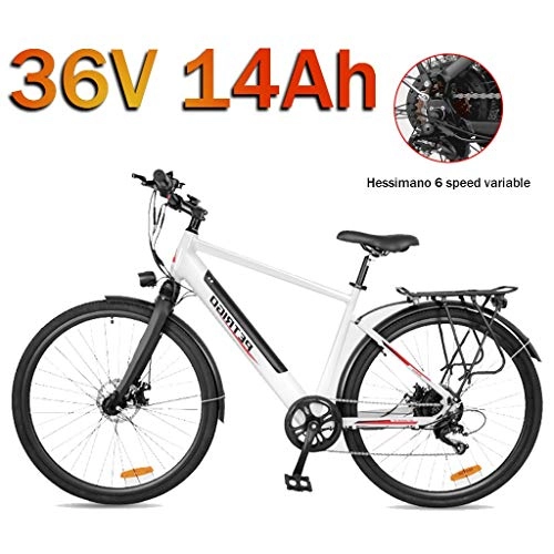 Electric Mountain Bike : LYRWISHLY 26'' Electric Mountain Bike Removable Large Capacity Lithium-Ion Battery 36V 14Ah, Electric Bike 26 Speed Gear Three Working Modes (Color : White)