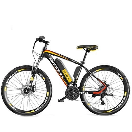 Electric Mountain Bike : LYRWISHLY 26'' Electric Mountain Bike With Removable Large Capacity Lithium-Ion Battery (36V 250W), Electric Bike 27 Speed Gear For Outdoor Cycling Travel Work Out (Color : Yellow)