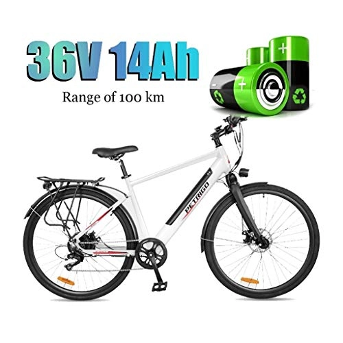 Electric Mountain Bike : LYRWISHLY Adult Electric Bikes, Aluminum Alloy Ebikes Bicycles All Terrain, 26" 36V 300W 14Ah Removable Lithium-Ion Battery Mountain Ebike for Mens (Color : White)