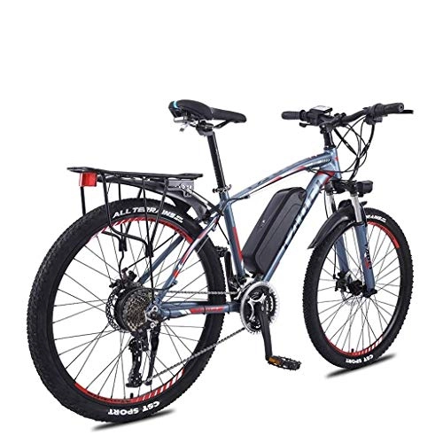 Electric Mountain Bike : LZMXMYS electric bike, 26 Inch Wheel Electric Bike Aluminum Alloy 36V 13AH Lithium Battery Mountain Cycling Bicycle, 27 Transmission City Bike Lightweight (Color : Blue)