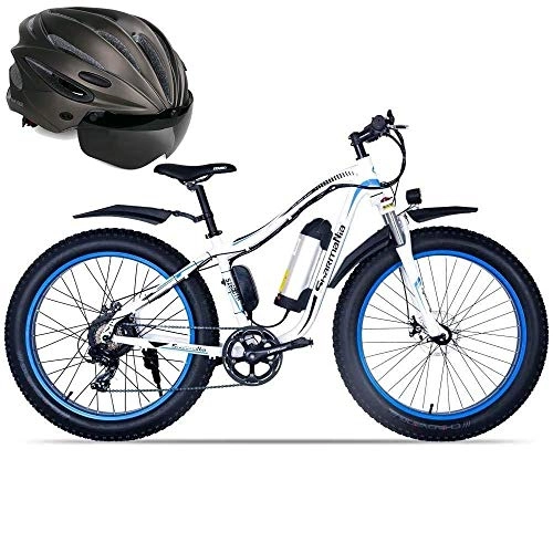 Electric Mountain Bike : LZMXMYS electric bike, Electric Bike 26'' Adults Electric Bicycle / Electric Mountain Bike, 4.0 Wide Tire 48V 350W10.4A Electric Bicycle Mountain Electric Bicycle Folding Type (Color : Blue)