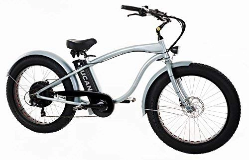 Electric Mountain Bike : Marnaula, S.L. MONSTER 26 - Is The Electric Fat Bike - Frame Alu Hydro TB 7005 - Tyre 26" - Shimano Alivio 6 speed - Shimano Alivio 14-28 Teeth - To roll on the snow or the sand (SILVER PLATE)