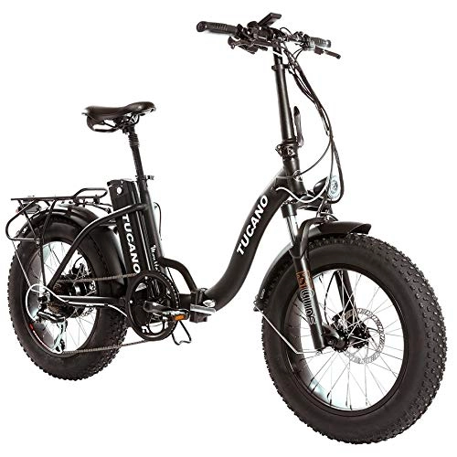 Electric Mountain Bike : marnaula tucano Monster 20 LOW-e-Bike Folding - Front suspension - 500W Motor (BLACK)