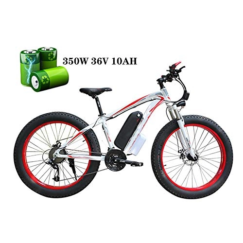 Electric Mountain Bike : MDZZ 26" Electric Bike, Folding 350W Sporting Bicycle with 36V 10Ah Removable Lithium-Ion Battery, Aluminum Pedal Bicycle for Adults, White