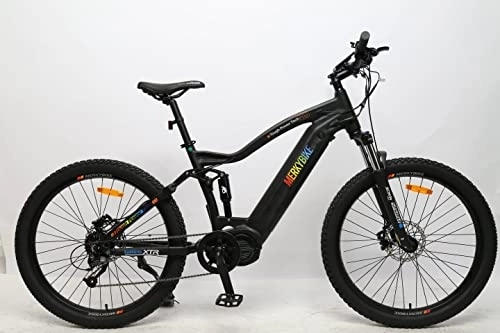 Electric Mountain Bike : MerkyBikes M9 Electric Mountain Bike for Adults - E Bikes for Men & Women, 27.5” / 48V / 17.5AH Lithium Battery, Shimano Altus 9 Speed Gears - Off Road Dirt Ebike / Bicycle Throttle & Pedal Assist - Black