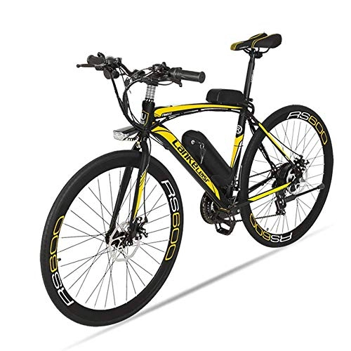 Electric Mountain Bike : MERRYHE Electric Bicycle Adult Electric Road Bike Moped Power Bicycle Removable Lithium Battery, Yellow-36V10ah