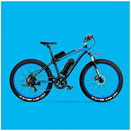 Electric Mountain Bike : MERRYHE Electric Folding Bicycle Adult Power Electric Mountain Bike 26 inch Lithium Battery Folding Road Bicycle, Blue-48V10ah