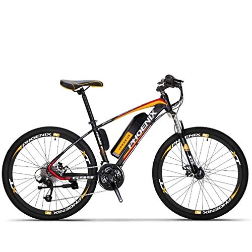 Electric Mountain Bike : MIAOYO Electric Mountain Bike for Adult, 27 Speed 26 Inch Wheels, 36V Lithium Battery, High-Strength Steel Frame Offroad Electric Bicycle, a