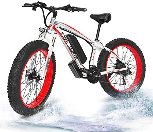 Electric Mountain Bike : min min Bike, Electric Fat Tire Bike Powerful 26"X4" Fat Tire 500W Motor 48V / 15AH Removable Lithium Battery Ebike Moped Snow Beach Mountain Bicycle, Electric Bicycle for Adults