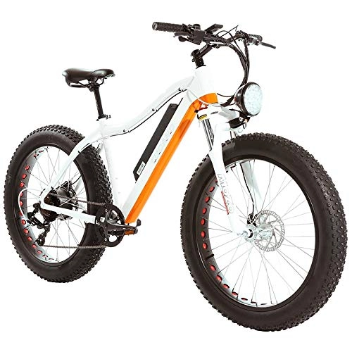 Electric Mountain Bike : Monster 26 MTB (WHITE Engine: Bafang rear wheel 500watt 48v