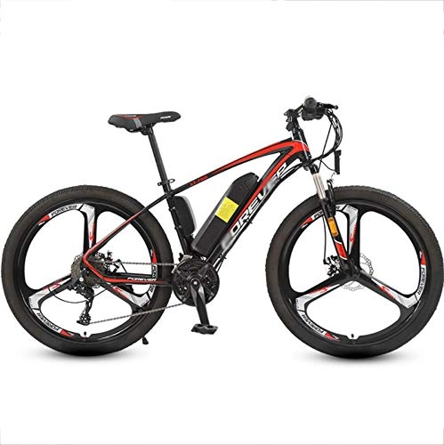 Electric Mountain Bike : Mountain bike 26 inch electric lithium battery 36V bicycle 27 speed variable speed mechanical double disc brake aluminum alloy frame Comfortable LED meter