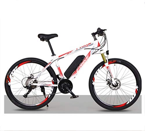 Electric Mountain Bike : Mountain bike electric lithium battery 26 inch city bicycles adult 21-speed variable speed carbon steel bicycle power-assisted bicycle 36V8A hard frame double disc brake LED bicycle light