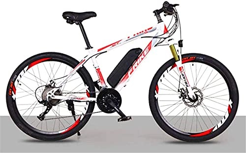 Electric Mountain Bike : Mountain Ebike for Adults, Magnesium Alloy Electric Bike 250W 36V 10Ah Removable Lithium-Ion Battery Ebike Bicycle for Men Women (Color : Blue) (Color : White)