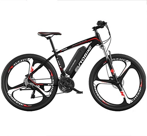 Electric Mountain Bike : Mountain electric bicycle lithium battery assisted bicycle 26-inch 27-speed comfortable and long-lasting 36V battery off-road bike suitable for height 160-185cm