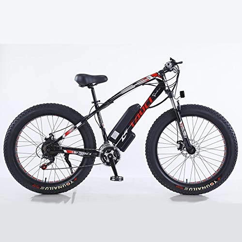 Electric Mountain Bike : MRXW Aluminum alloy Ebikes Bicycles All Terrain, Lithium battery electric bicycle power assist mountain bike, 26" 36V 350W 13Ah Removable Lithium-Ion Battery Mountain Ebike for Men's, black