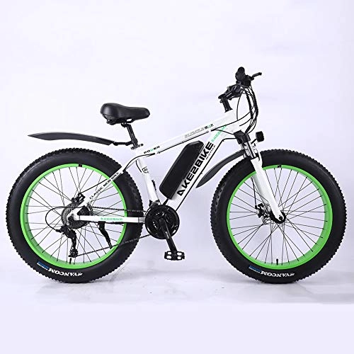 Electric Mountain Bike : MRXW Lithium battery electric bicycle power assist mountain bike, 26" 36V 350W 13Ah Removable Lithium-Ion Battery, Aluminum alloy Ebikes Bicycles All Terrain Mountain Ebike for Men''s, White, 13AH