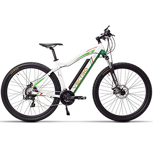 Electric Mountain Bike : MSEBIKE VECTRO 29 Inch Electric Bicycle, Mountain Bike, Hidden Lithium Battery, 5 Level Pedal Assist, Lockable Suspension Fork (White Standard, 350W 36V 13Ah)