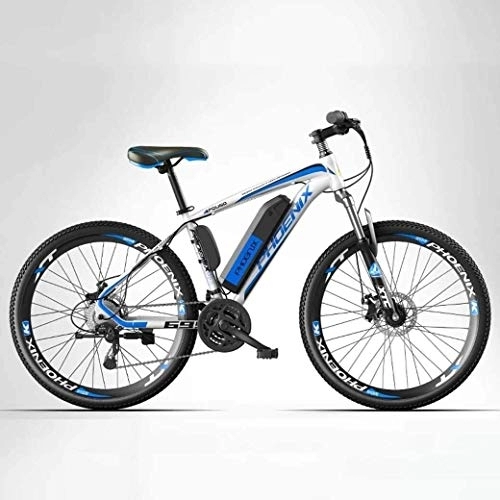 Electric Mountain Bike : MU Electric Bike, 26" Mountain Bike for Adult, All Terrain 27-Speed Bicycles, 50Km Pure Battery Mileage Detachable Lithium Ion Battery, 35Km / 70Km, Electric / Hybrid