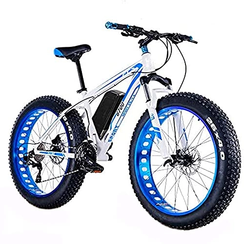 Electric Mountain Bike : Multi-purpose Electric Bike 48V 1500w Electric Mountain Bicycle 26 Inch Fat Tire E-Bike Adults Sports Bike Full Suspension Lithium Battery MTB Dirtbike for Outdoor Cycling Travel Work Out Blue